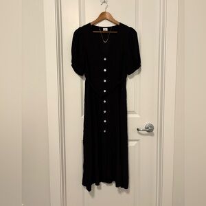 Wilfred Black Midi Button-Front Dress